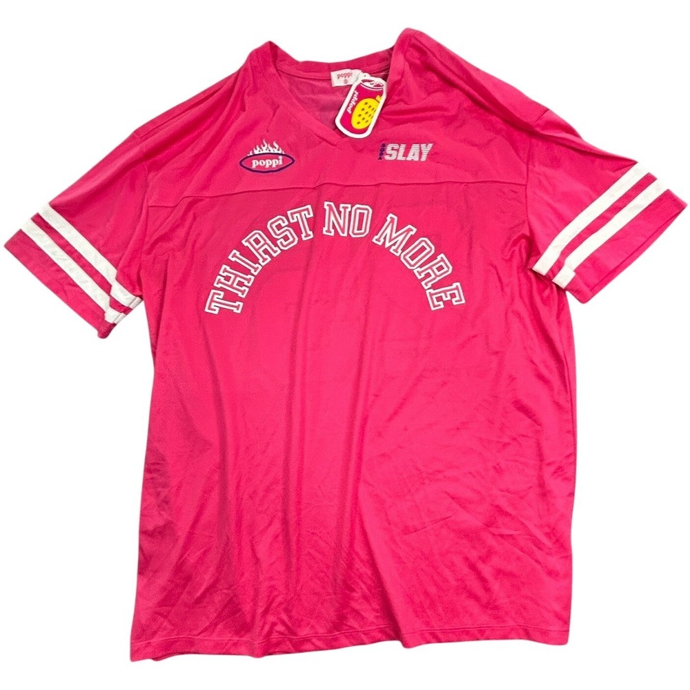 Poppi Thirst No More Slay Graphic Mesh Jersey Tee